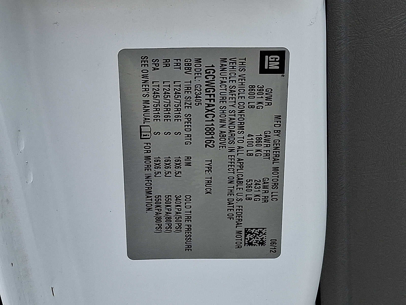 2012 Chevrolet Express Cargo 2500 RWD 2500 135"