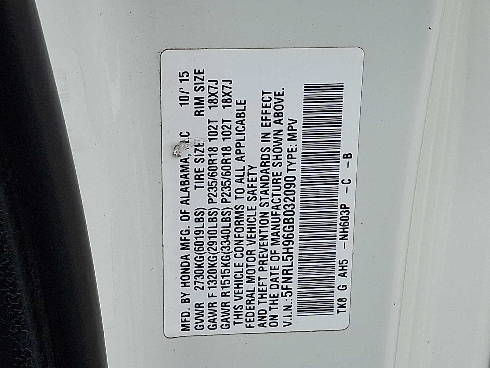 2016 Honda Odyssey Touring Elite
